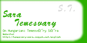 sara temesvary business card